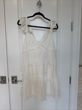 NWT Allison NY White Eyelet Ruffle Dress